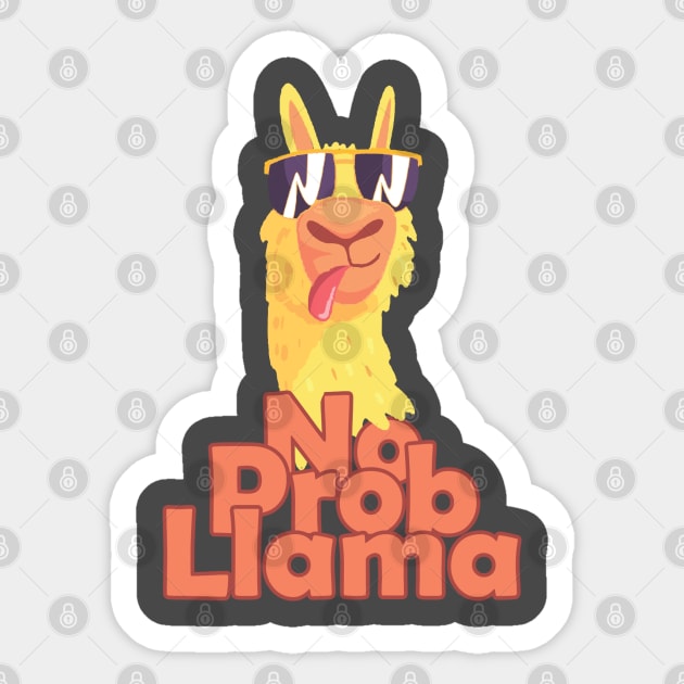 No Prob-Llama Funny Sticker by spunkbadran